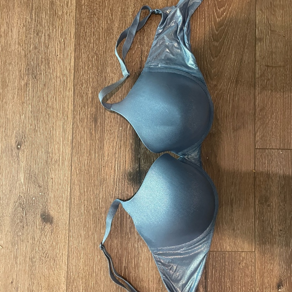 Victoria's Secret 36DDD Bombshell Bra Plunge Blue Overlay
